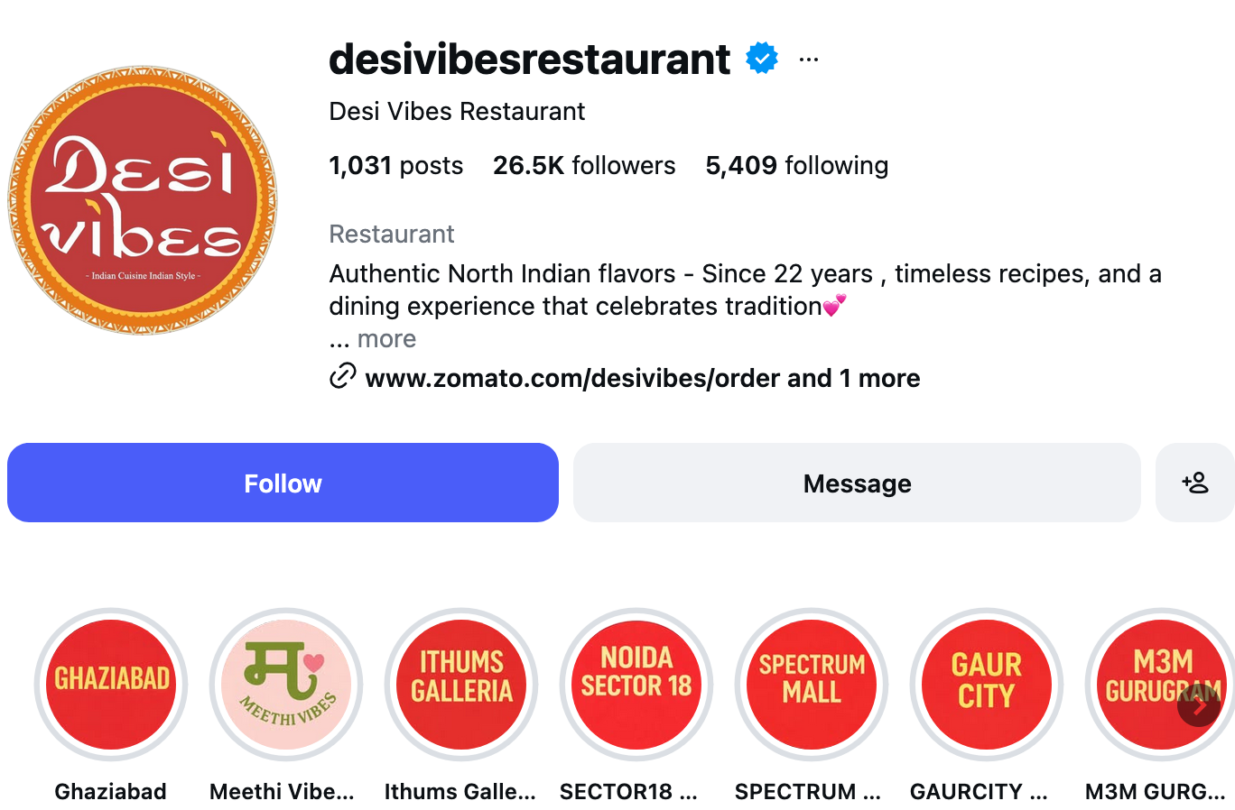 Instagram bio